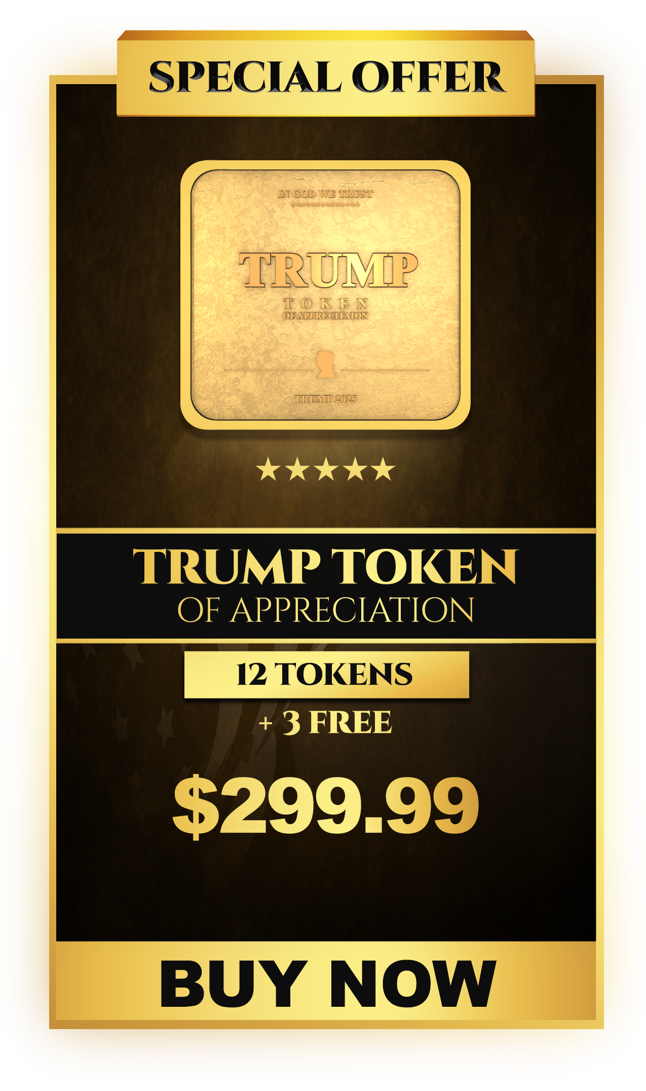  buy 12 golden trump token of appreciation